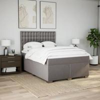 Boxspring met matras stof taupe 140x200 cm - thumbnail