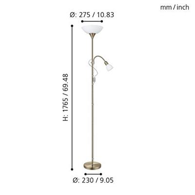 Eglo VloerlampUp 2 176cm messing mat - 82844