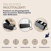 Opvouwbare Zitbank met opbergruimte en deksel - 115cm - Zwart - thumbnail