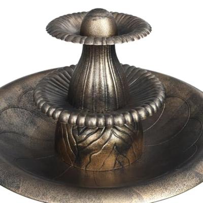 VidaXL Vogelbadje met fontein 50x91 cm kunststof bronskleurig VidaXL Vogelbadje met fontein 50x91 cm kunststof bronskleurig