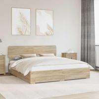 Bedframe met hoofdeinde Sonoma Eiken 180 x 200 cm Bewerkt hout - thumbnail