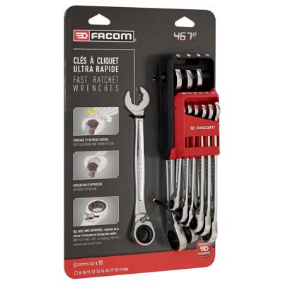 Facom 467BR.JP10PB Steek-ringratelsleutelset 10-delig Sleutelbreedte (metrisch) 8 - 19 mm