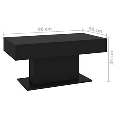 Salontafel 96x50x45 cm bewerkt hout zwart