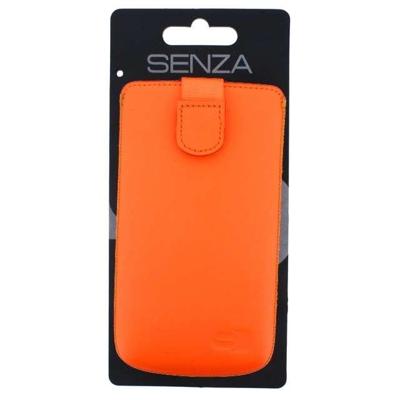 Senza Leather Slide Case Neon Orange Size XXL