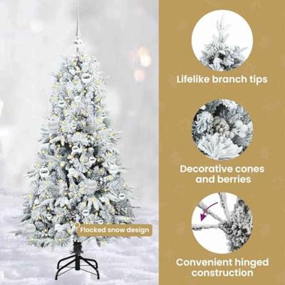 VidaXL Kunstmatige inklapbare kerstboom wit 150 cm pe en pvc