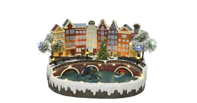 Lumineo LED tafereel kerst Amsterdam 33x24x22 cm 45L multi Lumineo LED tafereel kerst Amsterdam 33x24x22 cm 45L multi
