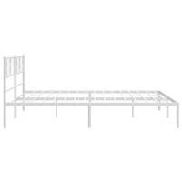 Bedframe met hoofdbord metaal wit 183x213 cm - thumbnail