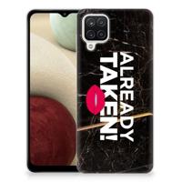 Samsung Galaxy A12 | Siliconen hoesje | met naam Already Taken Black - thumbnail