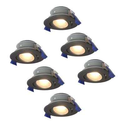 Set van 6 Lima LED inbouwspots - 4 Watt 345 Lumen - 4000K neutraal wit - GU10 - Dimbaar - Rond - Kantelbaar - IP65 Waterdicht - Zwart - Voor binnen, buiten en badkamer