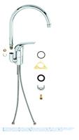 Grohe Euroeco keukenkraan met hoge C-uitloop chroom - thumbnail