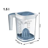 Rotho Loft Multipurpose Maatbeker + Citruspers 1.5L Horizon Blauw/Transparant - thumbnail