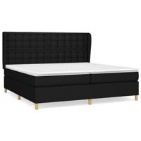 Boxspring met matras stof zwart 200x200 cm - thumbnail