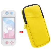 Mini host opbergdoos rits bescherming nylon zachte doek zak voor switch Lite (geel) - thumbnail