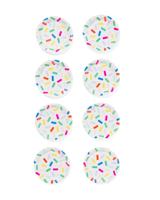 HEMA Gebaksbordje confetti 8 stuks - thumbnail