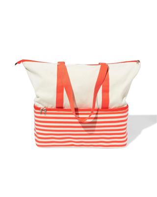 HEMA Koel- En Strandtas 13x46x46cm Strepen (feloranje)