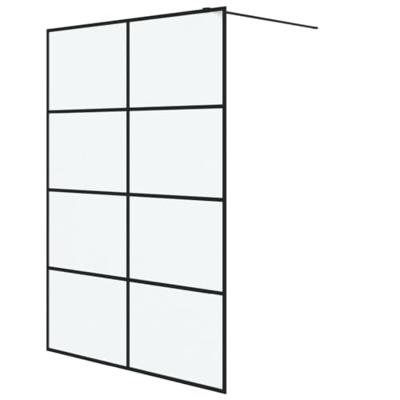 Inloopdouchewand 140x195 cm mat ESG-glas zwart - thumbnail