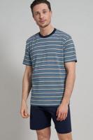 Gotzburg Shortama R-hals blauw gestreept - thumbnail