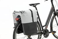 New Looxs Nyborg MIK Dubbele Fietstas 34 Liter Lichtgrijs/Zwart - thumbnail