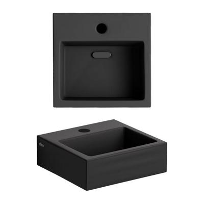 Fontein Clou Flush 1 28x27x9cm Keramiek Mat Zwart (Met Kraangat) Fontein Clou Flush 1 28x27x9cm Keramiek Mat Zwart (Met Kraangat)