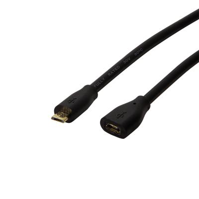 LogiLink CU0123 USB-kabel USB 2.0 USB-micro-B stekker, USB-micro-B bus 2.00 m Zwart