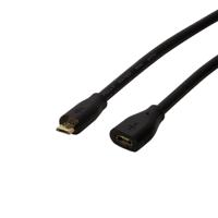 LogiLink CU0123 USB-kabel USB 2.0 USB-micro-B stekker, USB-micro-B bus 2.00 m Zwart - thumbnail