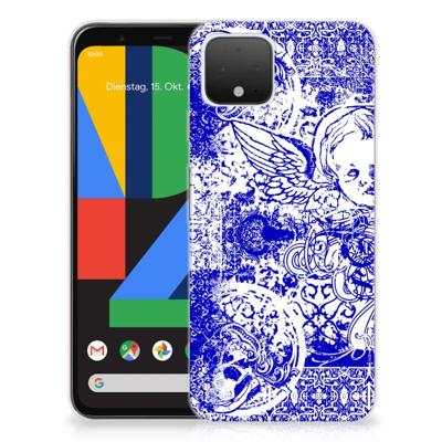 Silicone Back Case Google Pixel 4 Angel Skull Blauw Silicone Back Case Google Pixel 4 Angel Skull Blauw