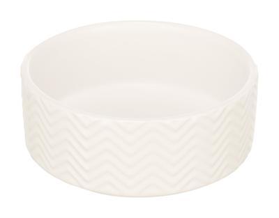 TRIXIE VOERBAK / DRINKBAK WAVE KERAMIEK WIT 13 CM 400 ML TRIXIE VOERBAK / DRINKBAK WAVE KERAMIEK WIT 13 CM 400 ML