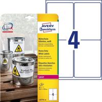 Avery-Zweckform L4774-20 Folie-etiketten 99.1 x 139 mm Polyester folie Wit 80 stuk(s) Permanent hechtend Laser (kleur), Laser (zwart/wit), Kopiëren (kleur), - thumbnail