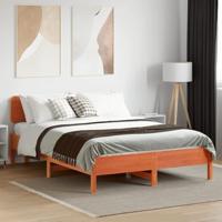 Bedframe zonder matras massief grenenhout wasbruin 120x200 cm - thumbnail