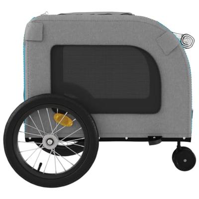 Hondenfietstrailer oxford stof en ijzer blauw en grijs