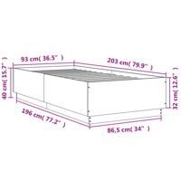 Bedframe met LED-verlichting sonoma eikenkleurig 90x200 cm - thumbnail