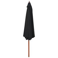 Parasol met houten paal 350 cm zwart - thumbnail