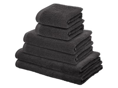 LIVARNO Set van 6 handdoeken (Donkergrijs)