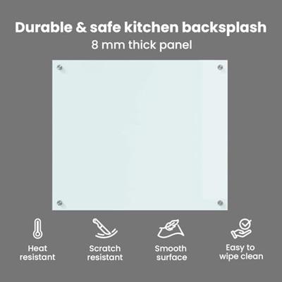 VidaXL Keuken achterwand wit 70 x 60 cm gehard glas VidaXL Keuken achterwand wit 70 x 60 cm gehard glas