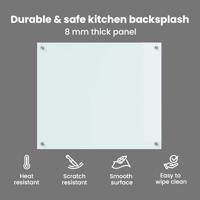 VidaXL Keuken achterwand wit 70 x 60 cm gehard glas - thumbnail