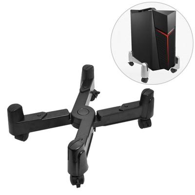 5-wiel verstelbare bewegende katrol X-type computer mainframe kunststof chassis lade houder (zwart)