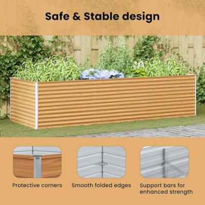 Verhoogde plantenbak 390 x 100 x 68 cm Gegalvaniseerd staal