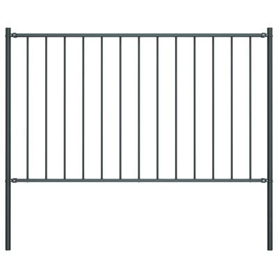 Hekpaneel met palen 1,7x1 m gepoedercoat staal antraciet