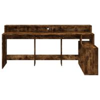 Bureau met LED-verlichting 200x104x91 cm hout gerookt eiken - thumbnail