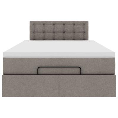 Ottoman bed met matras 80x200cm stof taupe