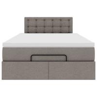 Ottoman bed met matras 80x200cm stof taupe - thumbnail