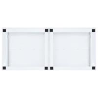 Dubbele wasmachine sokkel met uittrekbare planken wit - thumbnail