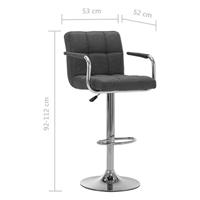 Barstoelen 2 st stof donkergrijs - thumbnail