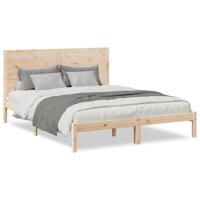 Bedframe extra lang zonder matras massief hout 140x220 cm - thumbnail