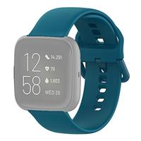 Fitbit Versa 1 / 2 & Lite siliconen sportbandje met gespsluiting - Blauw - Maat: Small - thumbnail