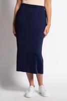 Ulla Popken Slinky rok, smal silhouet, elatische band, loopsplit - Grote Maten - thumbnail