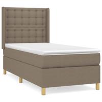 Boxspring met matras stof taupe 90x200 cm - thumbnail