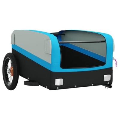 VidaXL Fietstrailer 30 kg ijzer zwart en blauw