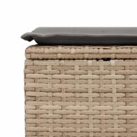 7-delige Loungeset met kussens poly rattan beige - thumbnail