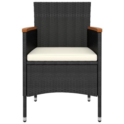 5-delige Loungeset poly rattan zwart